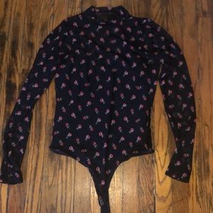 Mesh flower bodysuit
